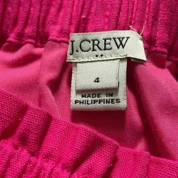 J.Crew linen cotton blend lined pocket tulip hem elastic waist skirt 4 NWOT - Picture 4 of 5